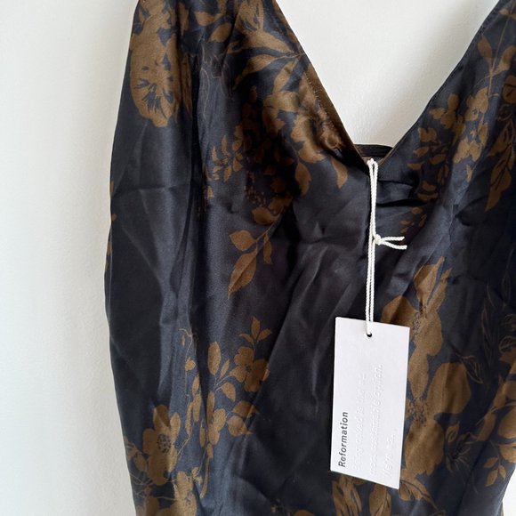 NWT Reformation Parma Silk Maxi Slip Dress Sz L Night Garden Floral Slim - Picture 5 of 10